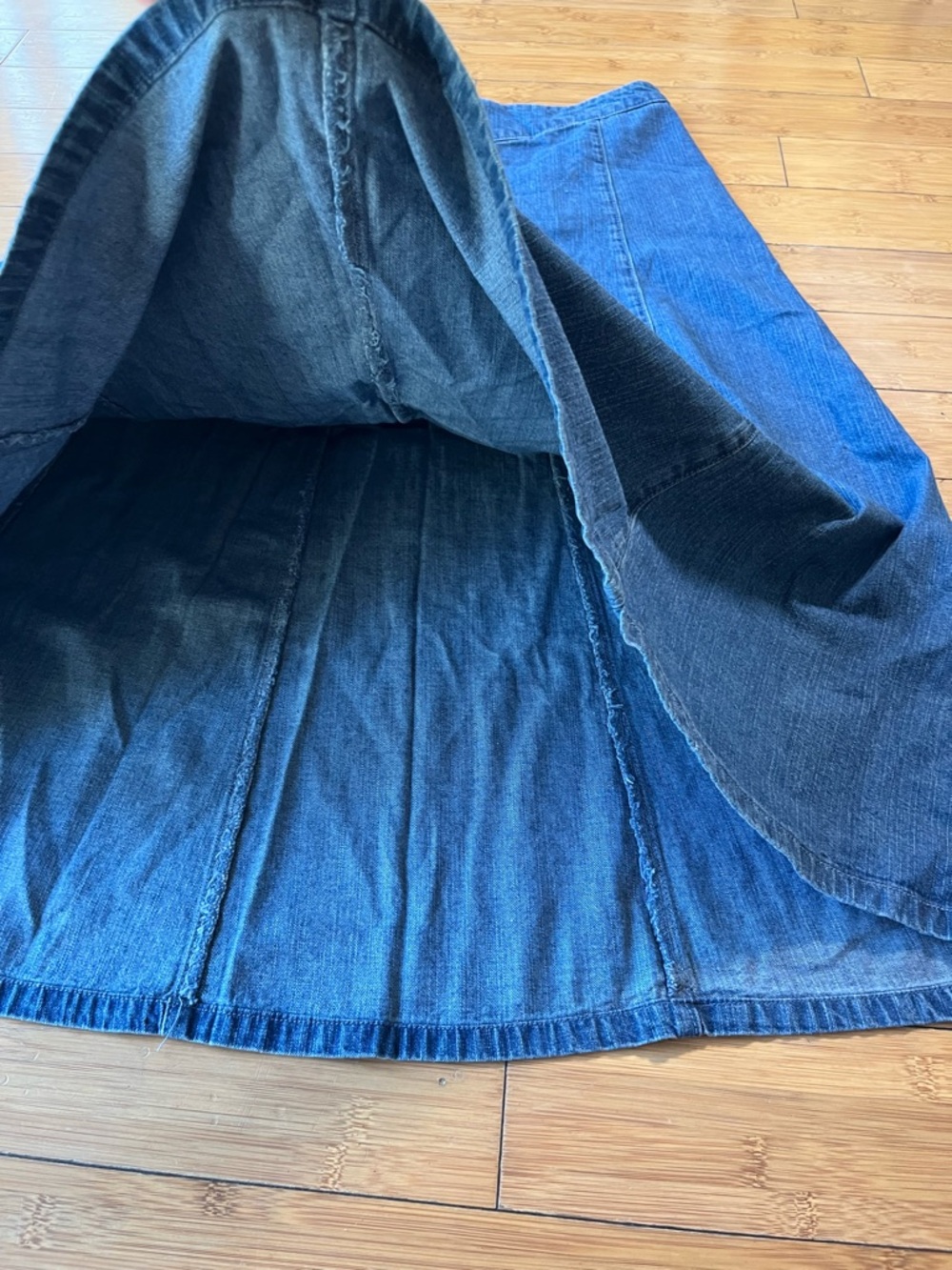 Vintage Chadwicks Classic Deep Blue Western Denim A-Line Skirt - Picture 7 of 13